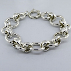 Pulsera eslabon redondo con doble eslabon