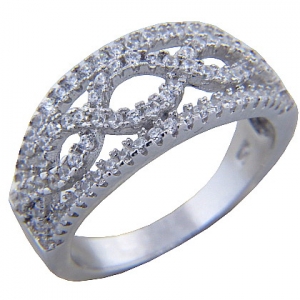 anillo ancho calado con piedras