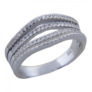 anillo ancho filas de piedras