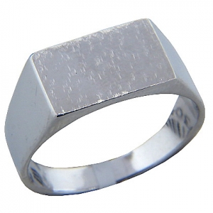 Anillo platabella sello rectangular rodinado