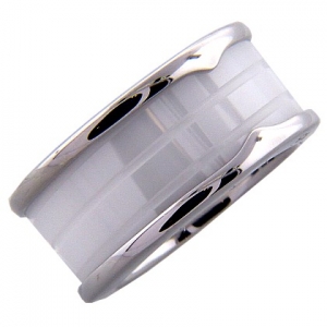 Anillo fuelle ceramica blanca picos enfrentados