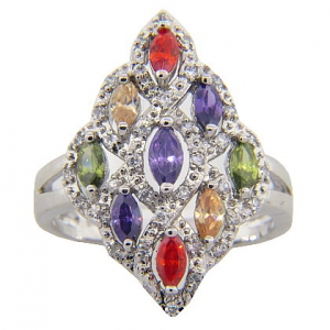 anillo 9 piedras multicolor