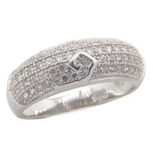 Anillo micro pave con aplique rombo mini