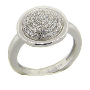Anillo micro pave redondo chico con borde