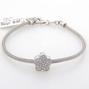 pulsera hilos centro flor con piedras