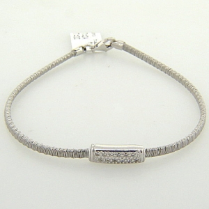 pulsera hilos blanca centro rectangular con piedras