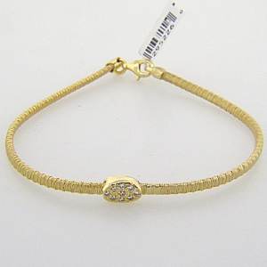 pulsera amarilla hilos centro oval con piedras