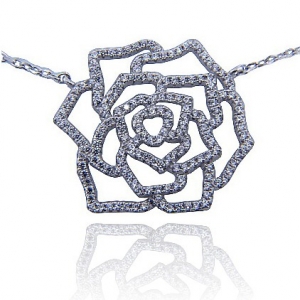 rosa conjunto con piedras blanco