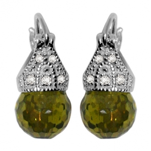 Par aros Lady capricho cubic color verde oscuro 8mm