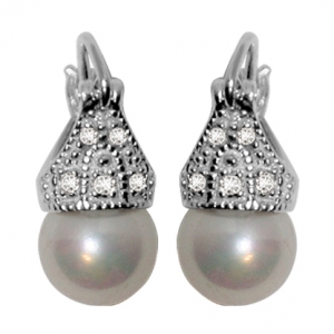 Par aros lady capricho perlas 8 mm