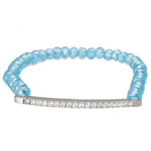pulsera bolitas celeste tira de cubic eslastizada
