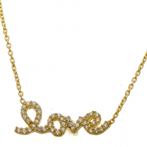 Colgante love pave enchapado amarillo 22 mm