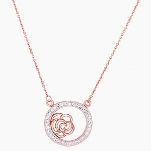 conjunto rosado,circulo con piedras rosa calada