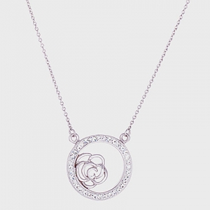 conjunto blanco,circulo con piedras rosa calada