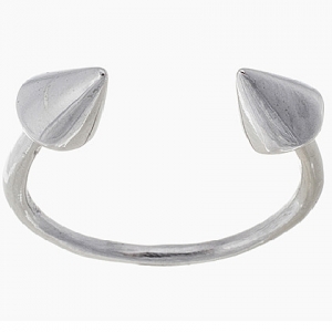 anillo abierto doble cono blanco