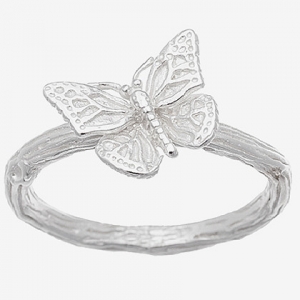 Anillo mariposa sin piedras blanco