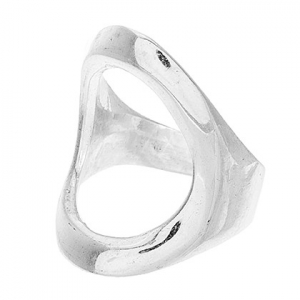 anillo ovalado calado sin piedras blanco