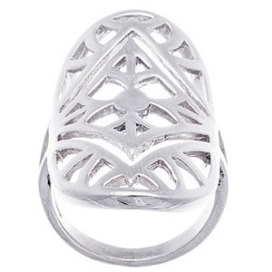 anillo ovalado calado sin piedras blanco