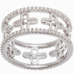 anillo calado con piedras