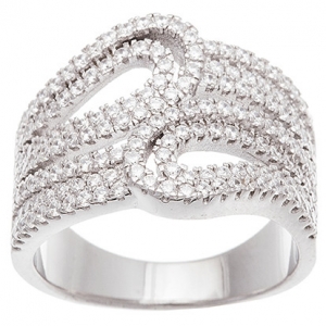 anillo ancho pavee calado blanco