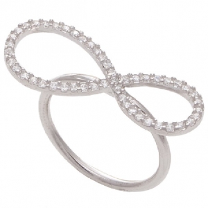 Anillo infinito pave blanco
