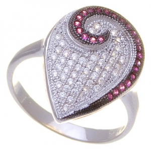 Anillo micropave bordo blanco gota plana