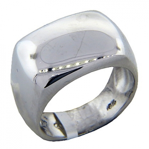 Anillo platabella rodinado bombe rectangular