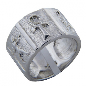 Anillo platabella rodinado ancho egipcio