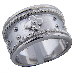 Anillo platabella bizantino rodinado
