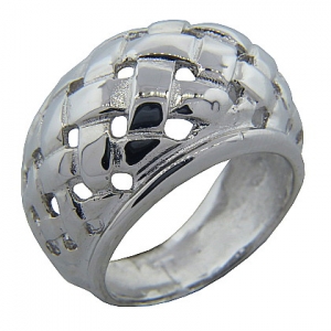 Anillo platabella rodinado canasto grande