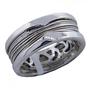 anillo platabella hilos dos picos chico rodinado