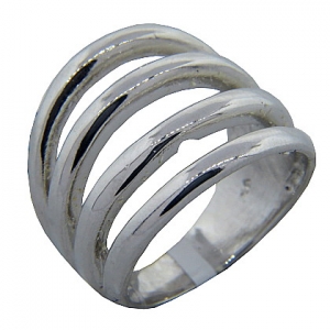 Anillo platabella rodinado cuatro alianzas
