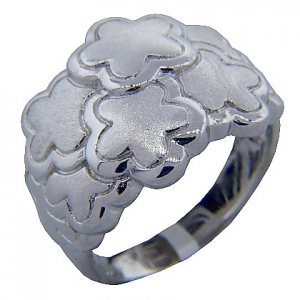 Anillo platabella rodinado floreado