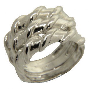 anillo triple trenza platabella