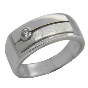 Anillo sello combinado con piedra, platabella