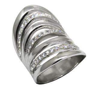 anillo quintuple v con piedra