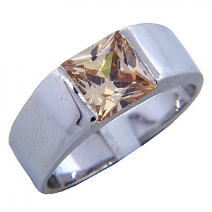 anillo platabella tank 7x7 piedra champagne