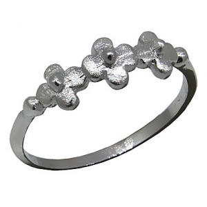 anillo mini tres treboles, platabella