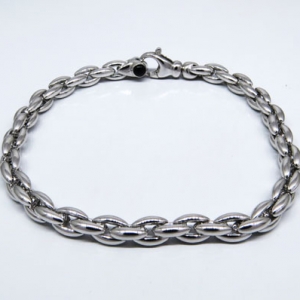 pulsera zafiros en el cierre, eslabones chicos, blanca