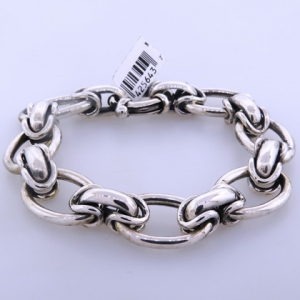 pulsera eslabones ovalados trenzados grandes cierre marinero