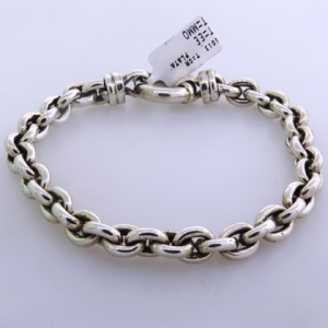 pulsera eslabones ovalados, chica, cierre marinero
