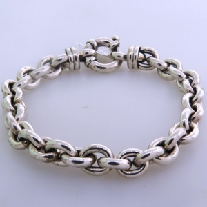 pulsera eslabones ovalados, grande, cierre marinero