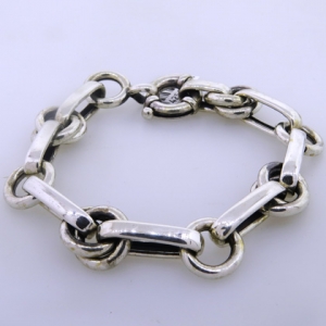 pulsera barritas y eslabones redondos dobles