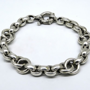 pulsera eslabones ovalados y redondos entrelazados