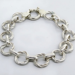 pulsera eco eslabones redondos torzados, y eslabones ovalados n 2 (ancho : 14 mm, peso aprox: 13,1 )