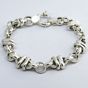 Pulsera rolo eco con doble eslabon entrelazado N2