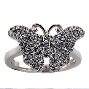 Anillo pave mariposa 