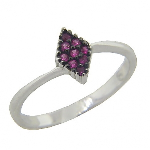 anillo rombo cubic rubi finito rodio negro