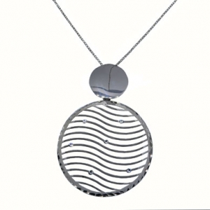 conjunto circulo ondeado, con piedras blancas