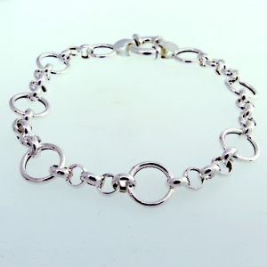Pulsera rolo mini con argollas